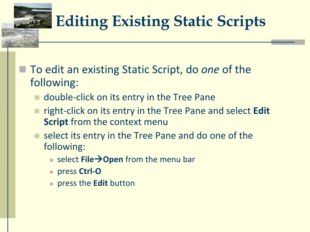 editing existing static scripts