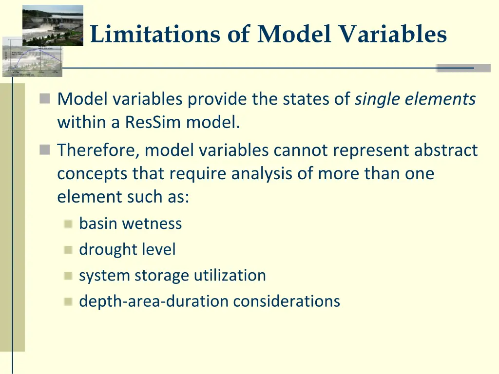 limitations of model variables