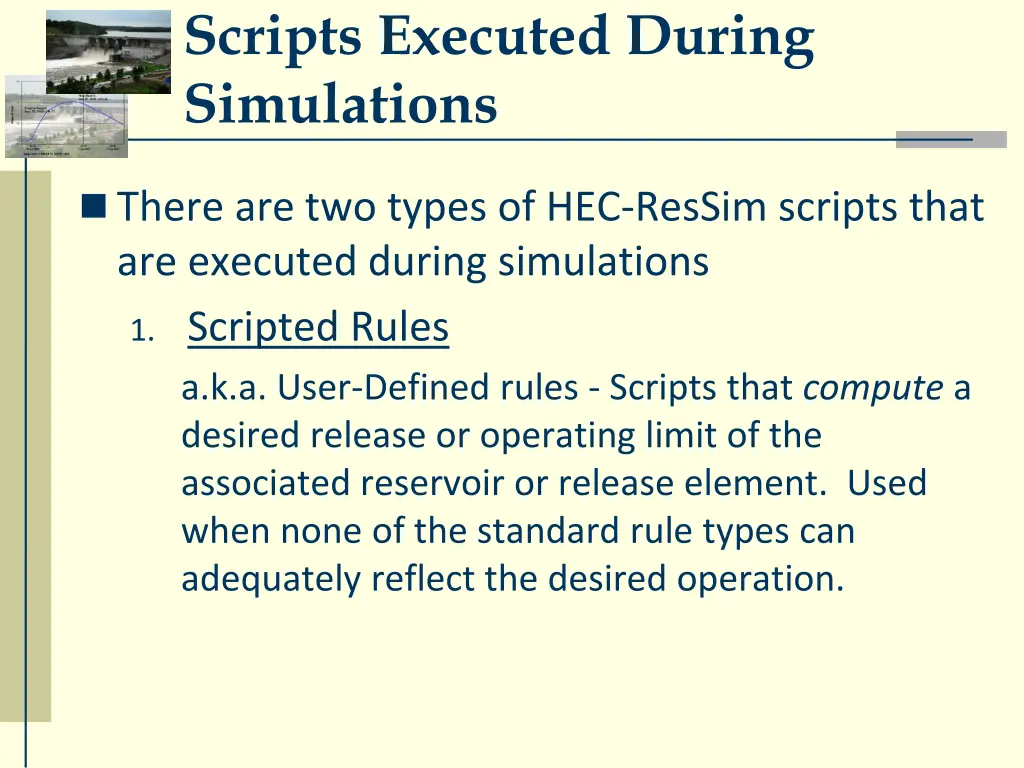 scripts executed during simulations