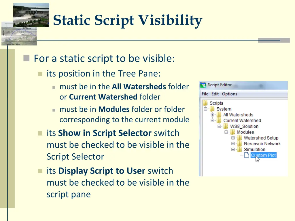 static script visibility