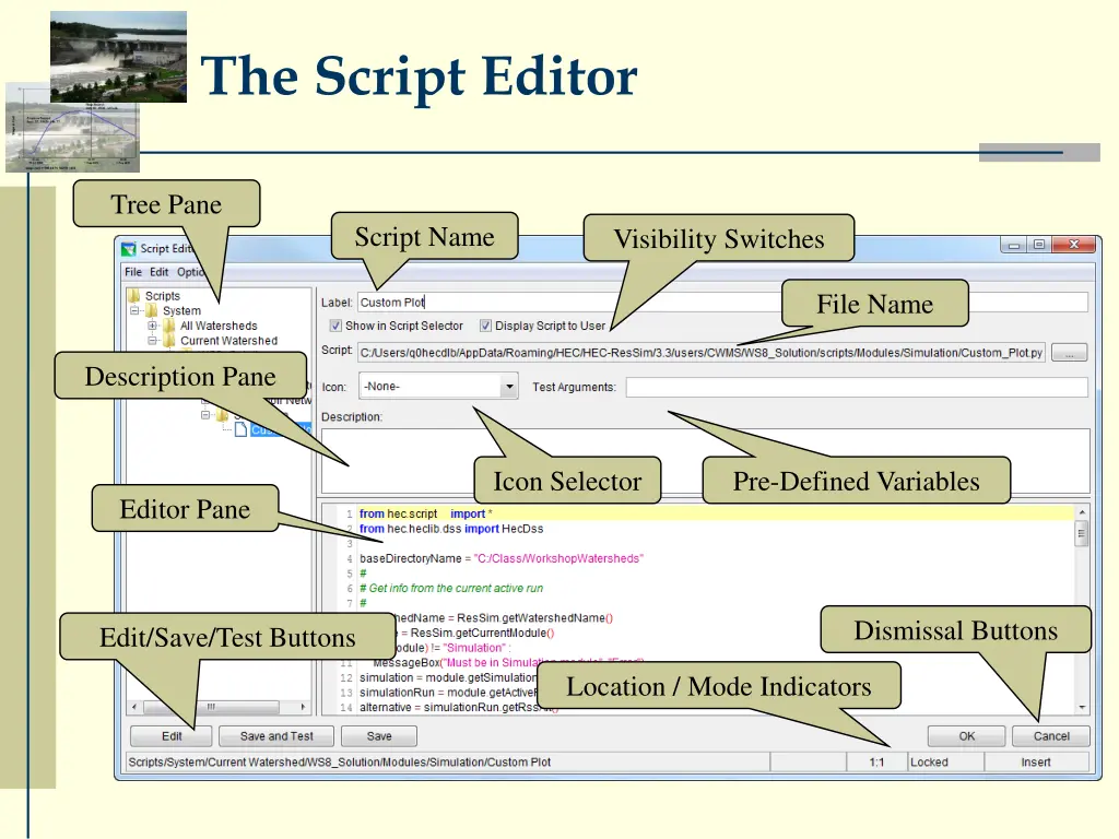 the script editor