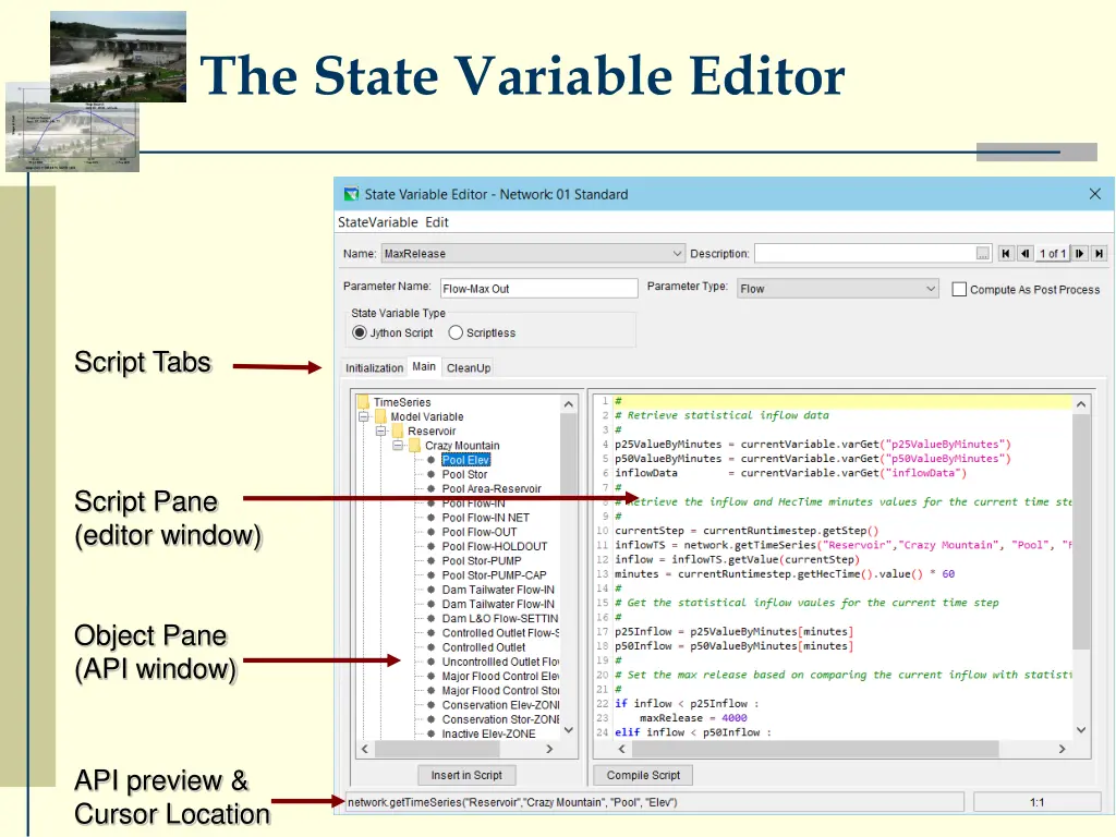 the state variable editor