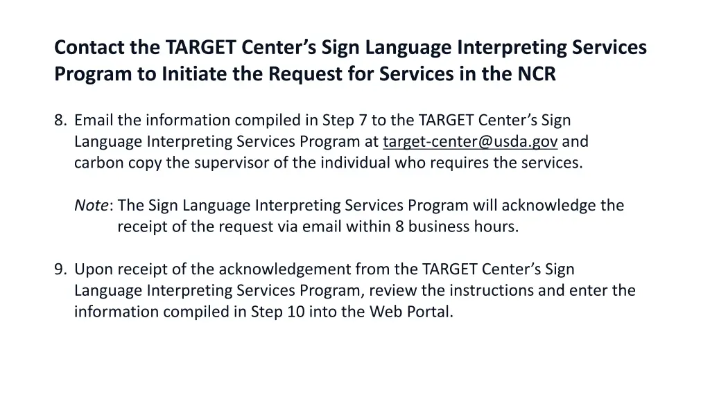 contact the target center s sign language