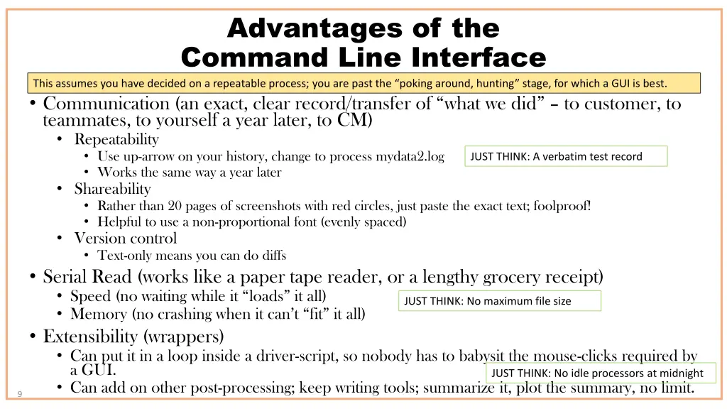 advantages of the command line interface this