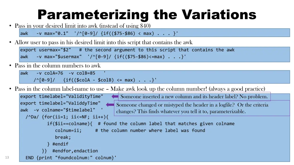 parameterizing the variations pass in your