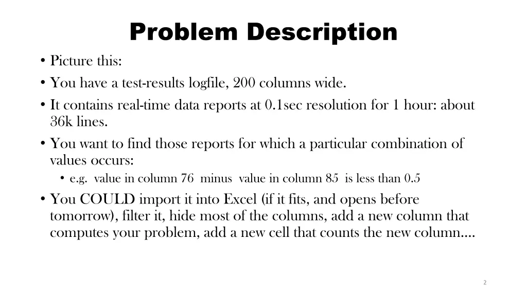 problem description