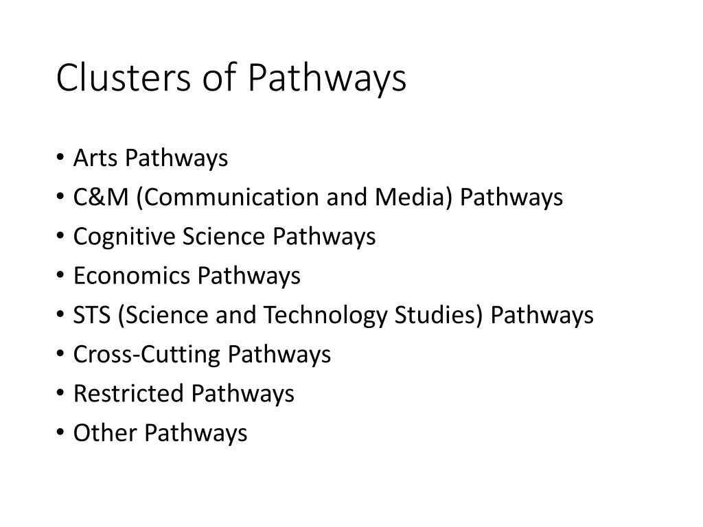 clusters of pathways