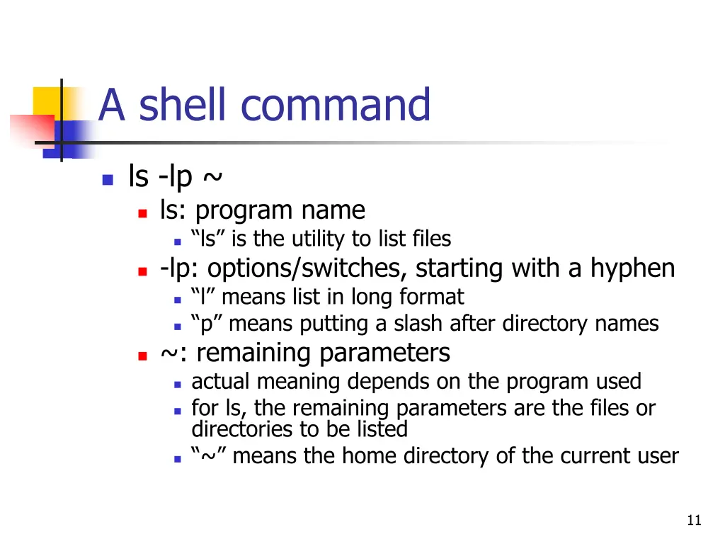 a shell command