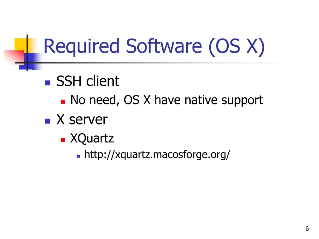 required software os x