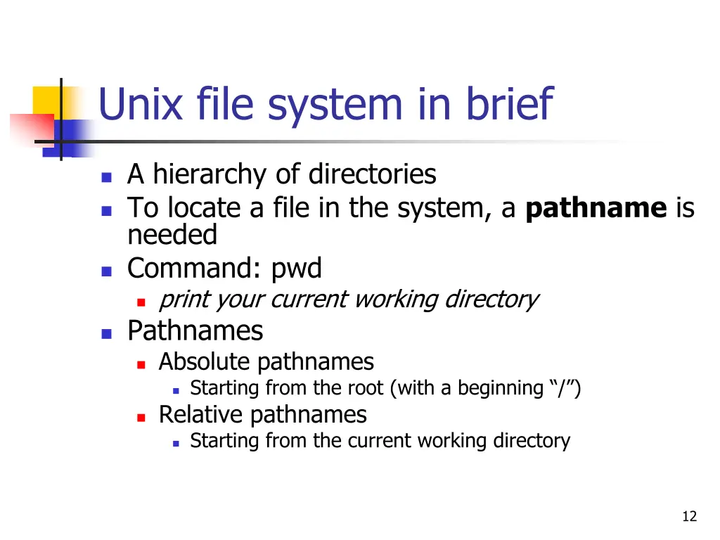 unix file system in brief