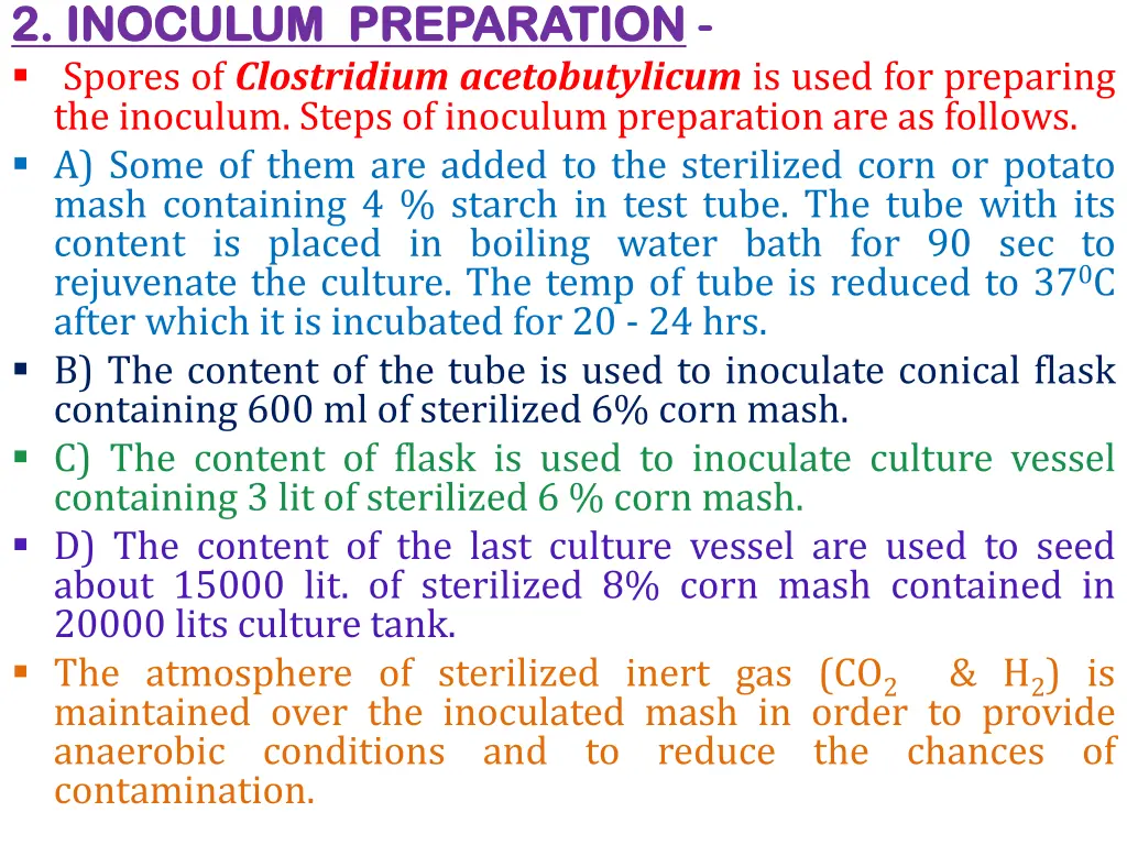 2 2 inoculum inoculum preparation spores