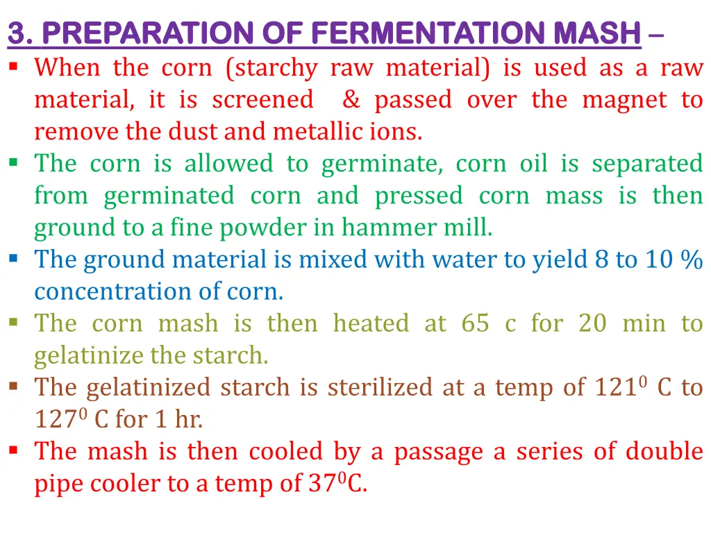 3 3 preparation preparation of when the corn