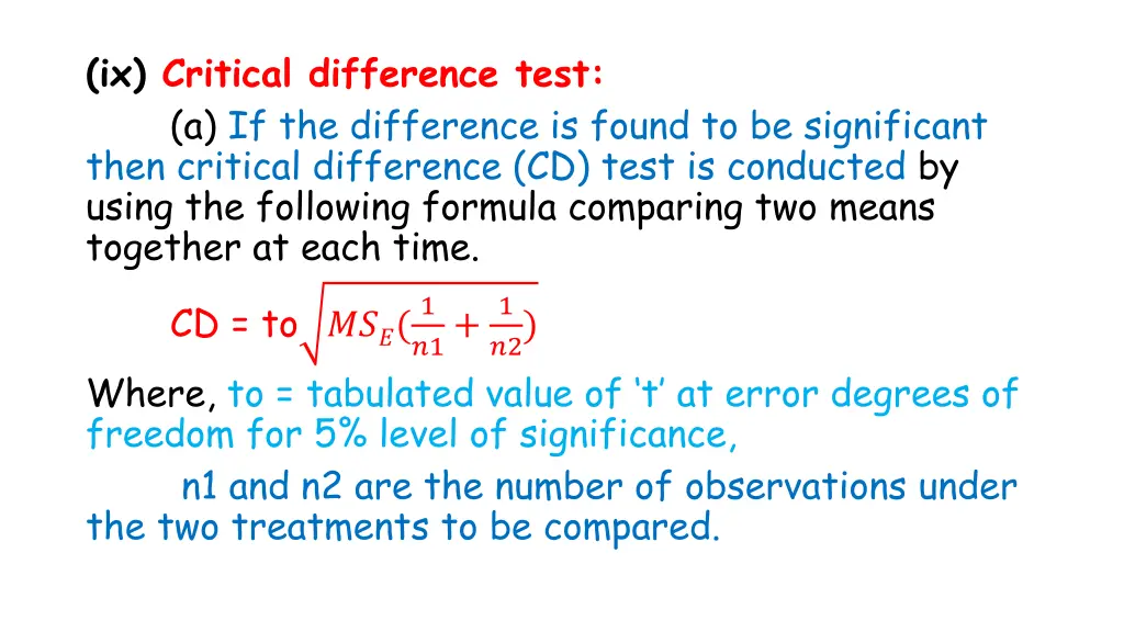 ix critical difference test a if the difference