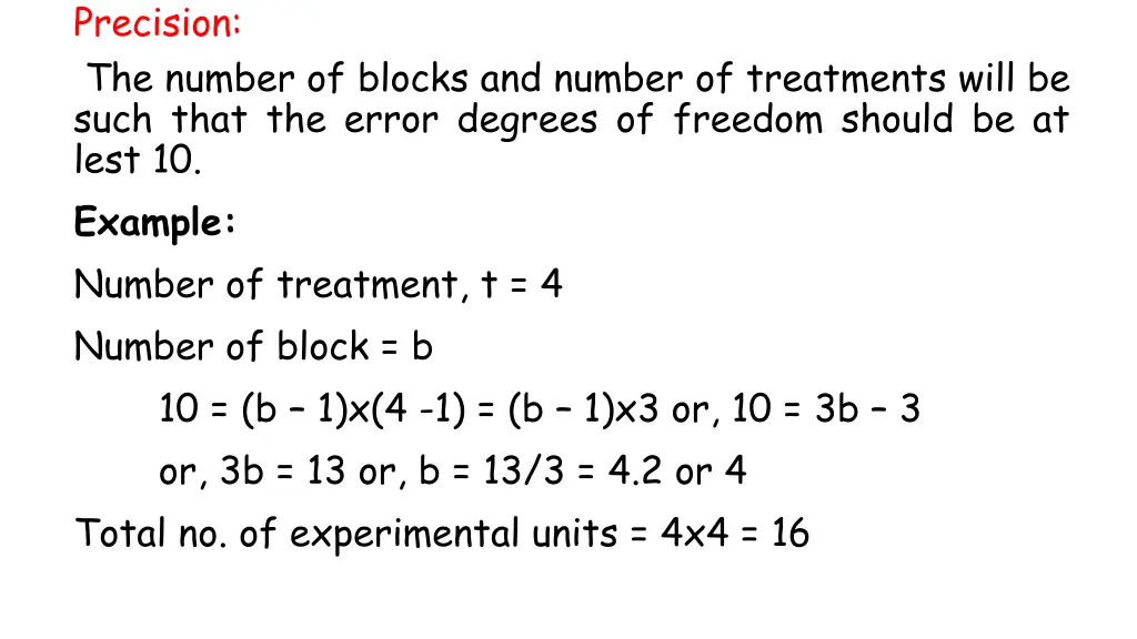 precision the number of blocks and number