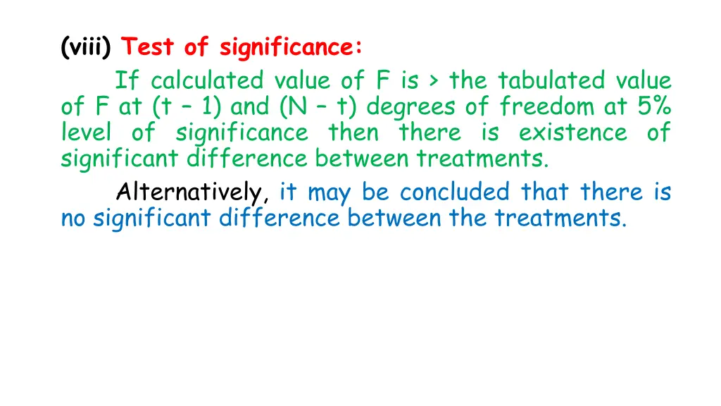 viii test of significance if calculated value