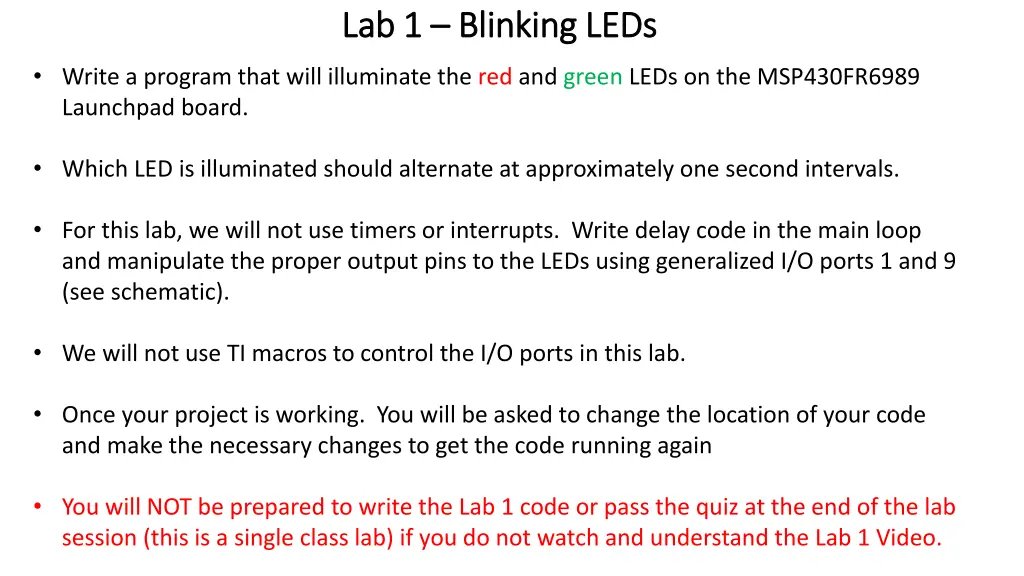 lab 1 lab 1 blinking leds blinking leds 1