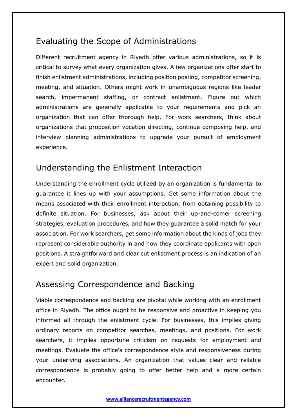 evaluating the scope of administrations