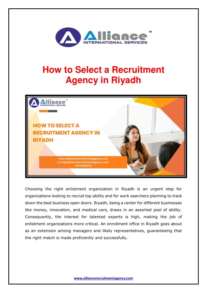 how to select a recruitment agency in riyadh