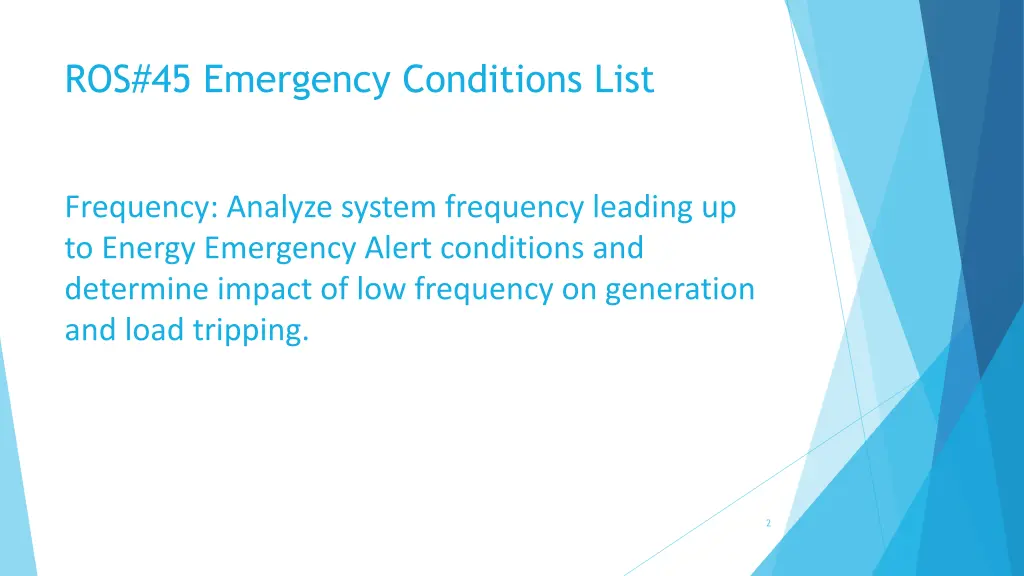 ros 45 emergency conditions list