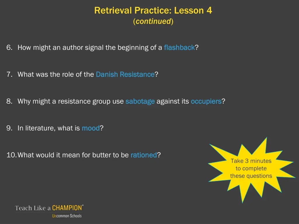 retrieval practice lesson 4 continued