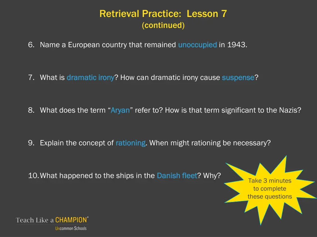 retrieval practice lesson 7 continued