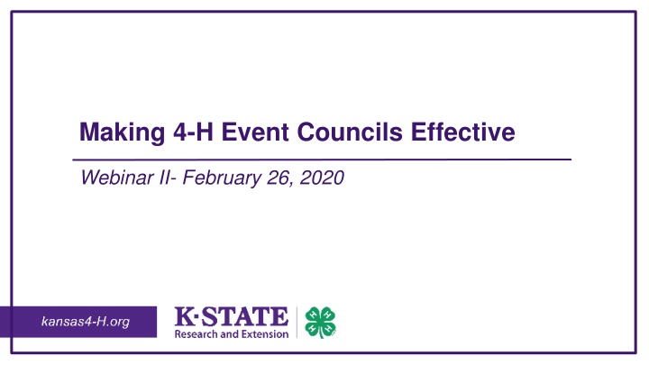 making 4 h event councils effective