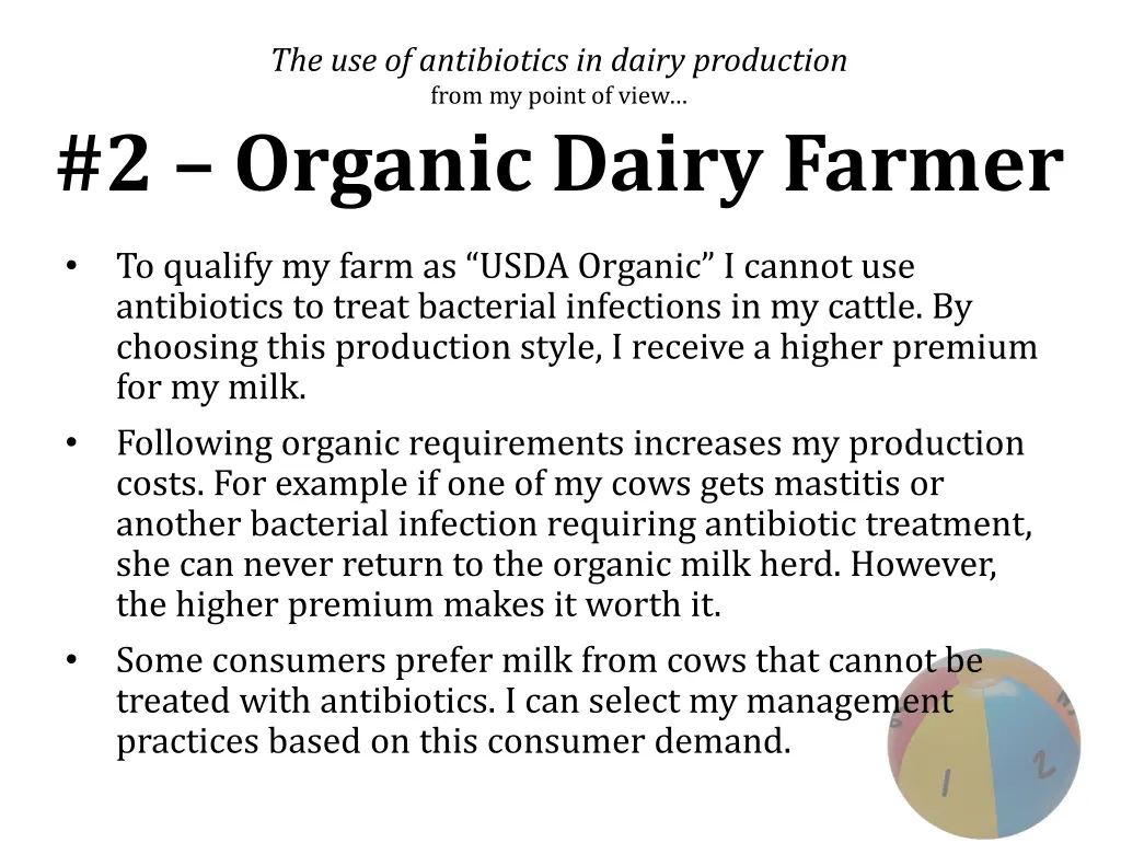 the use of antibiotics in dairy production from 1