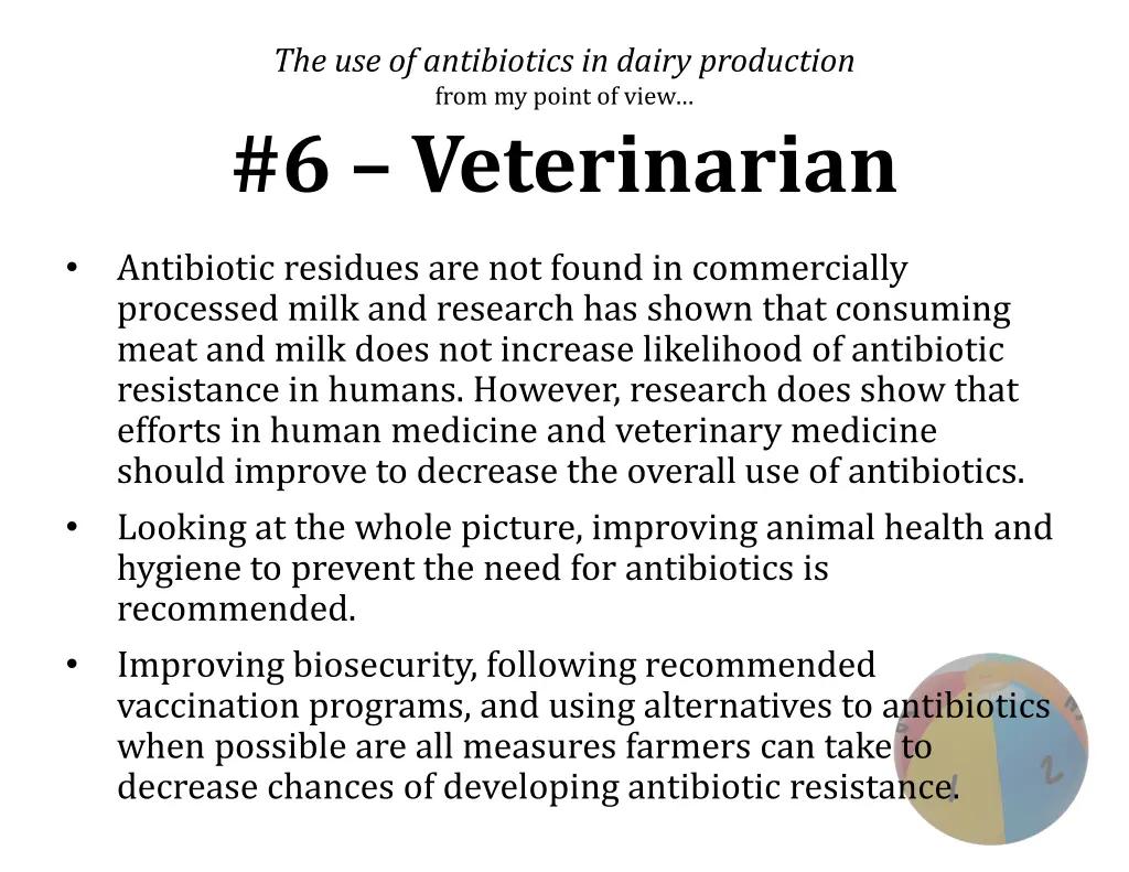 the use of antibiotics in dairy production from 5