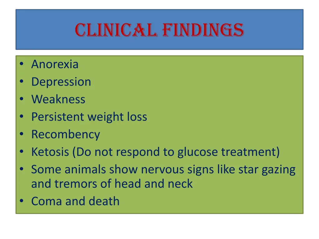 clinical findings