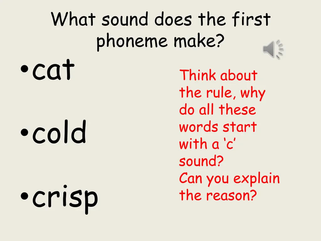 what sound does the first phoneme make cat