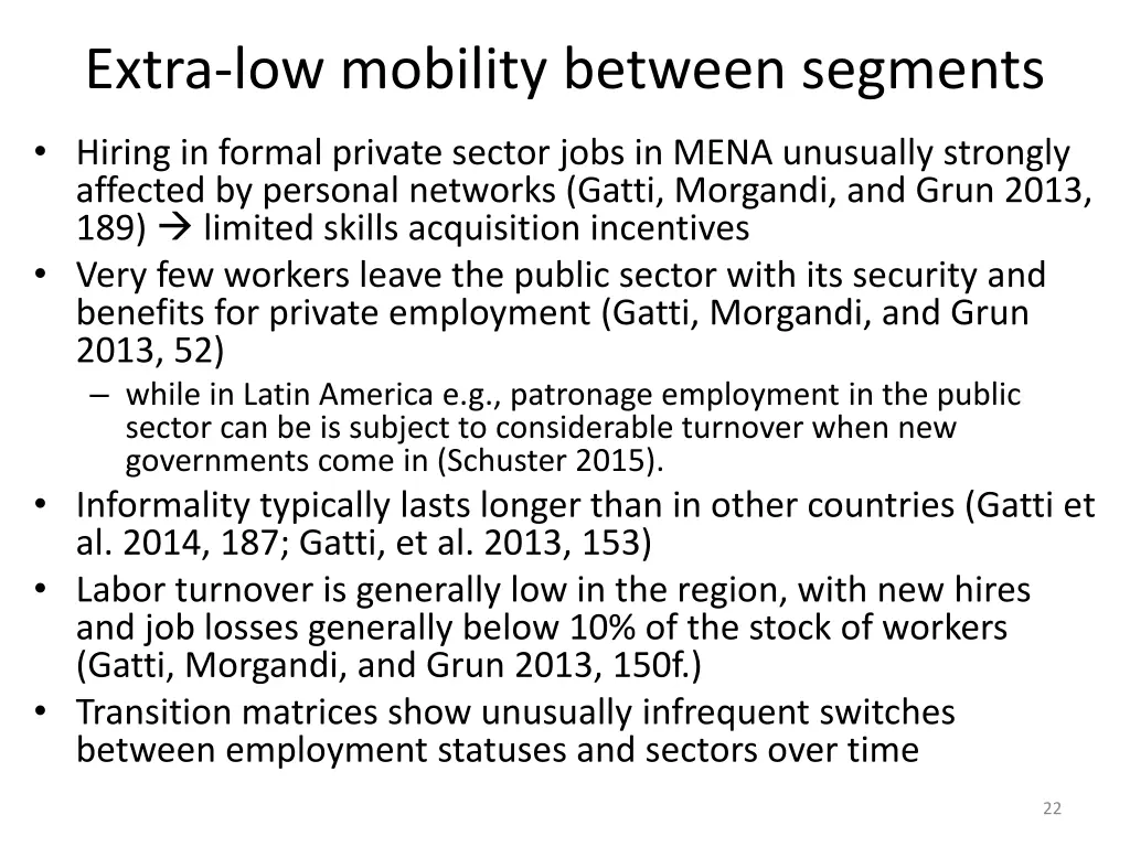 extra low mobility between segments