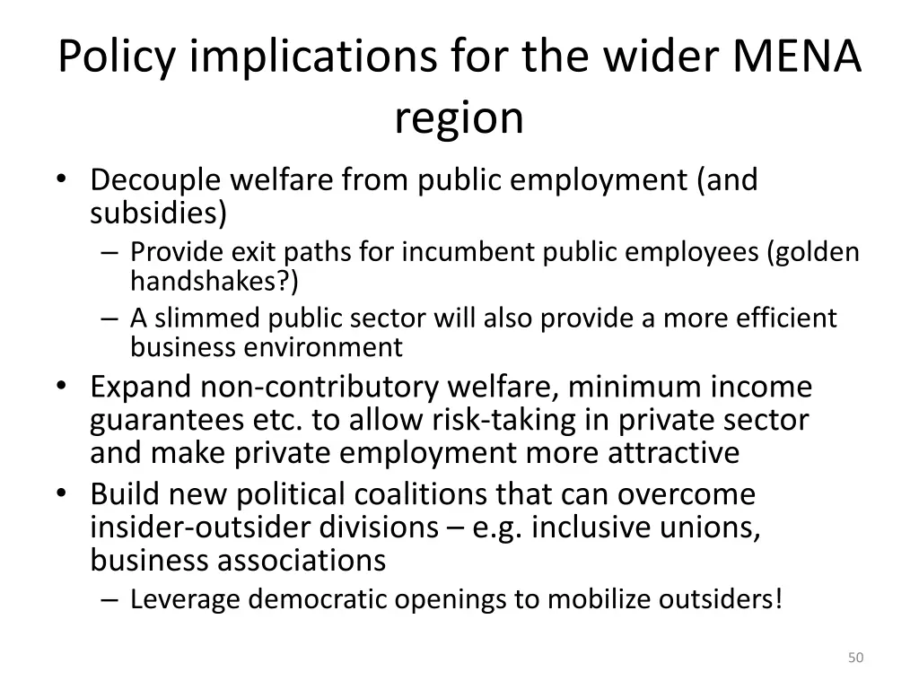 policy implications for the wider mena region