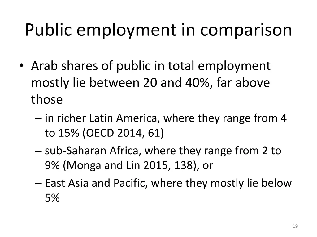 public employment in comparison