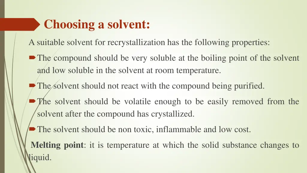 choosing a solvent