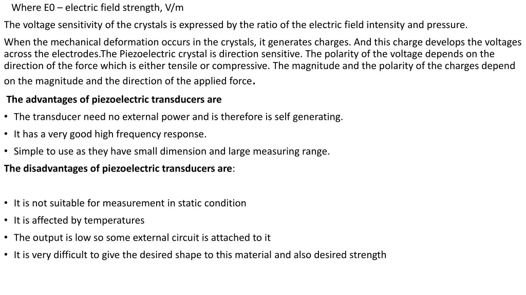 where e0 electric field strength v m