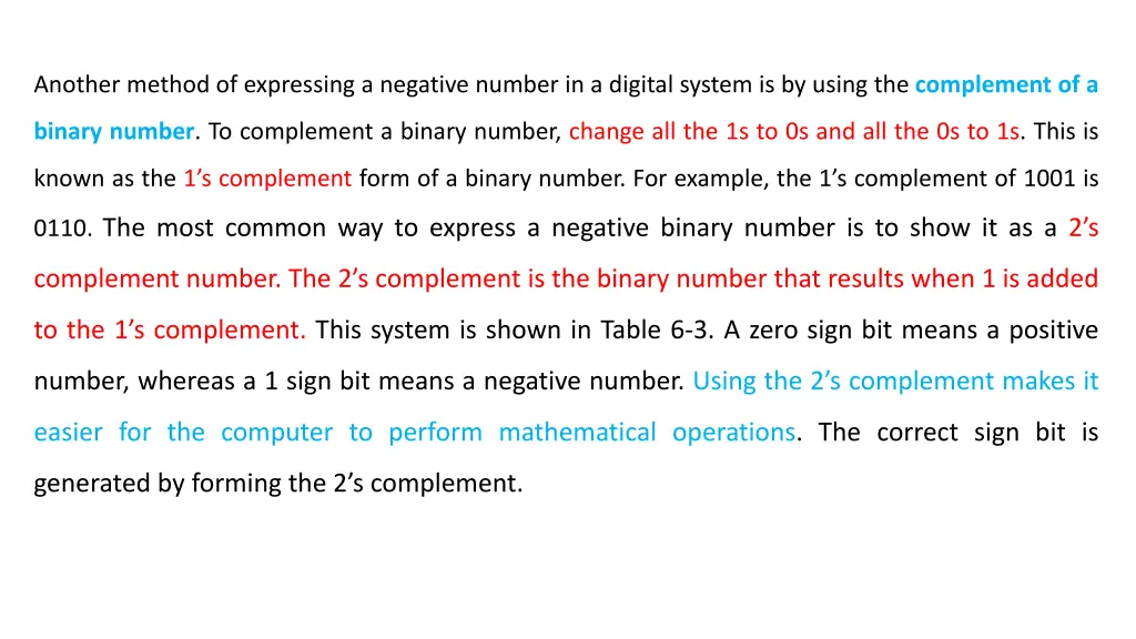 another method of expressing a negative number