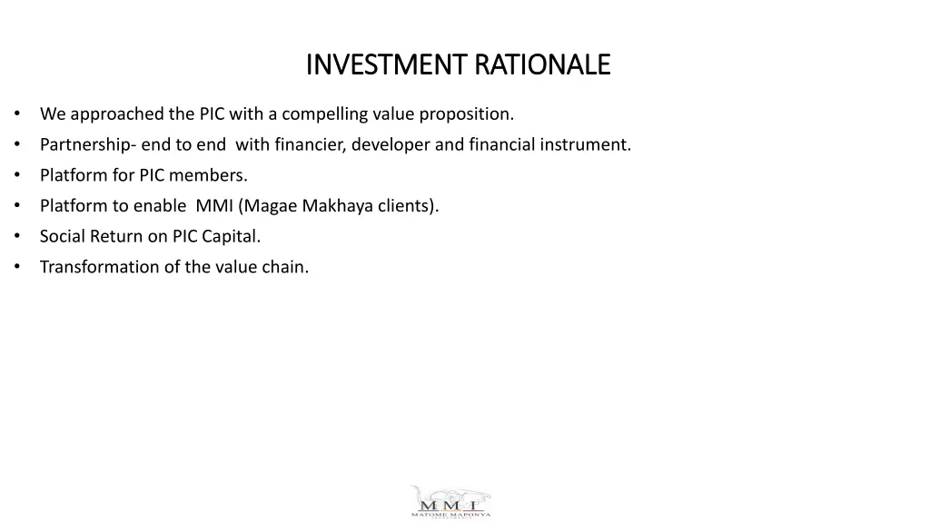 investment rationale investment rationale 1