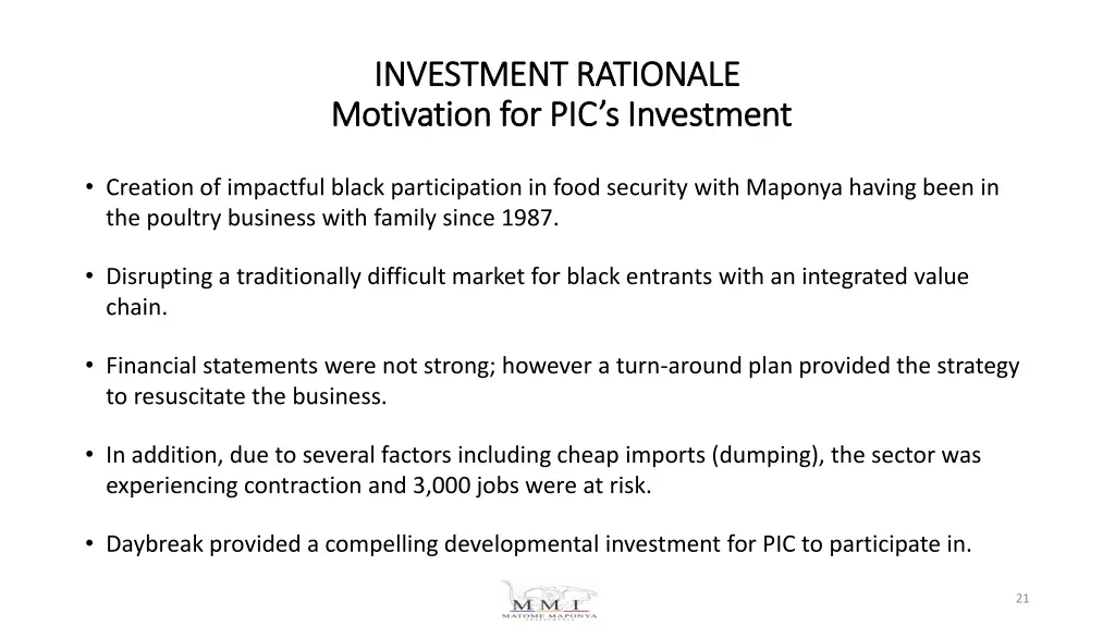 investment rationale investment rationale 3