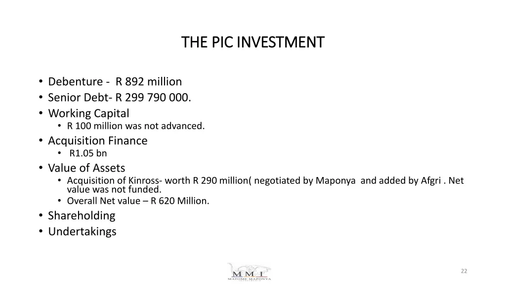 the pic investment the pic investment