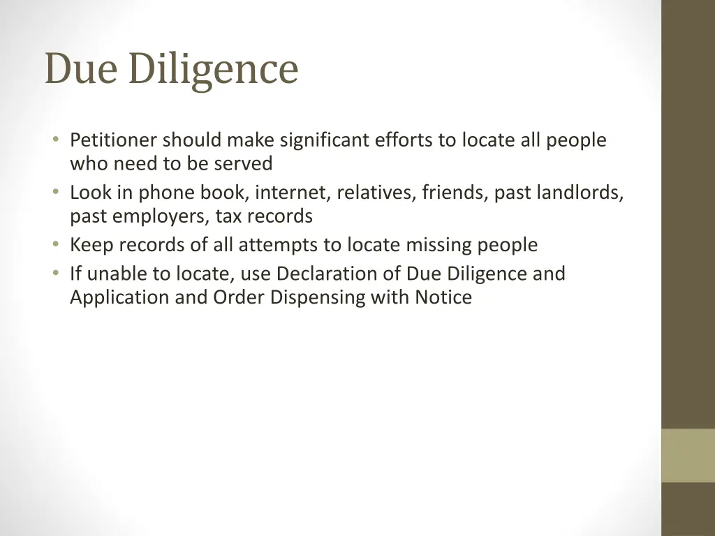 due diligence