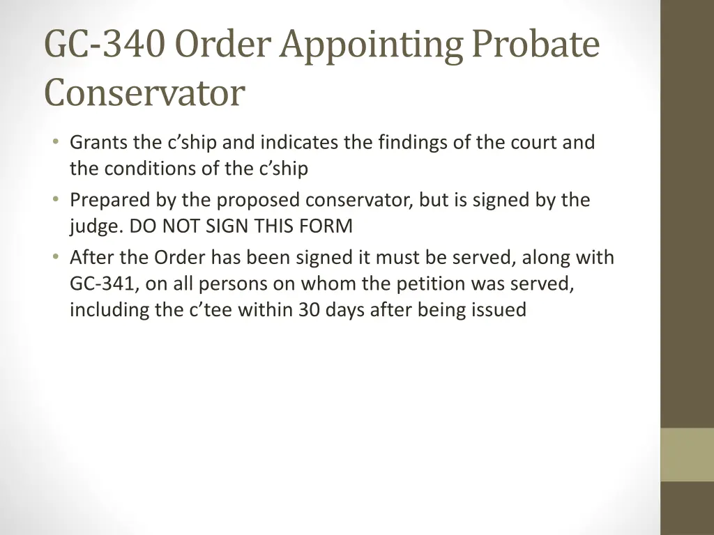 gc 340 order appointing probate conservator