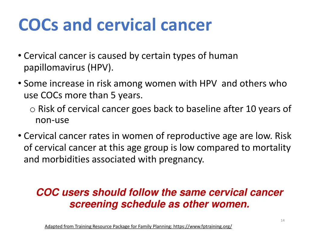 cocs and cervical cancer