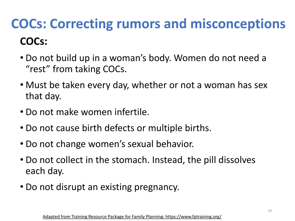 cocs correcting rumors and misconceptions cocs