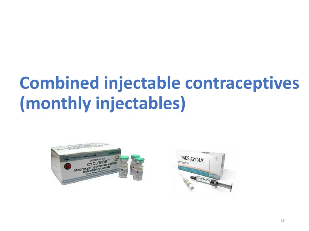 combined injectable contraceptives monthly