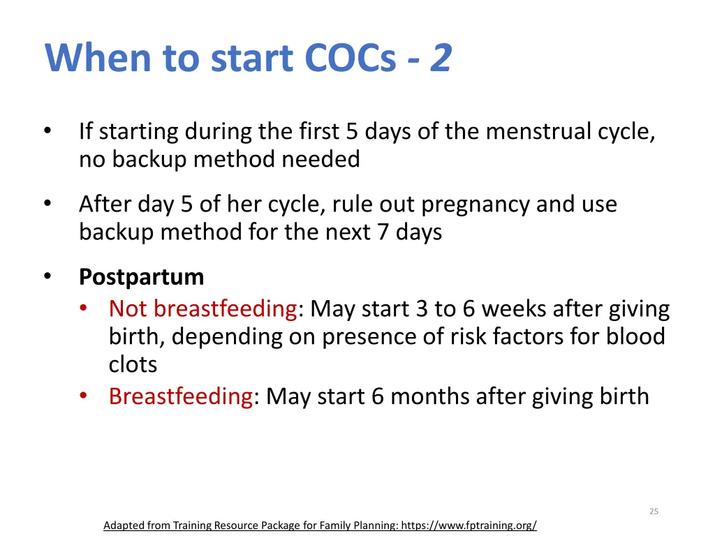 when to start cocs 2