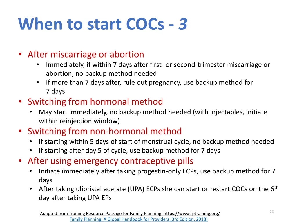 when to start cocs 3