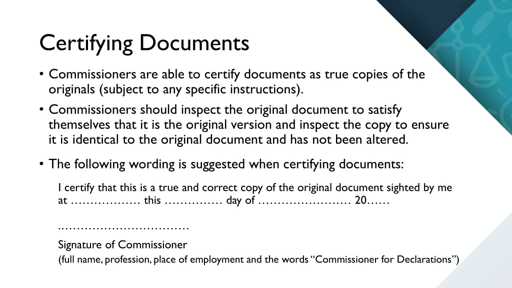 certifying documents