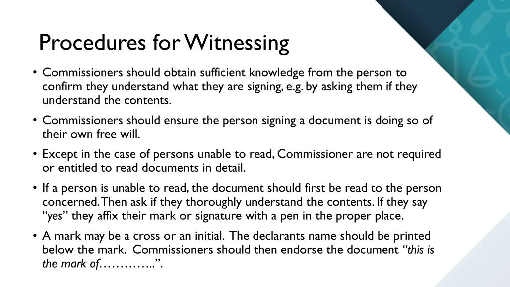 procedures for witnessing 1