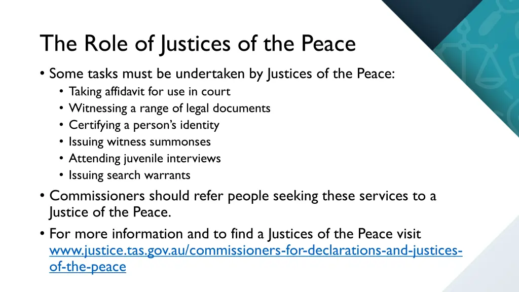 the role of justices of the peace