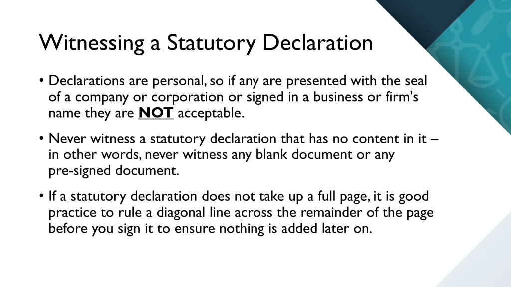 witnessing a statutory declaration